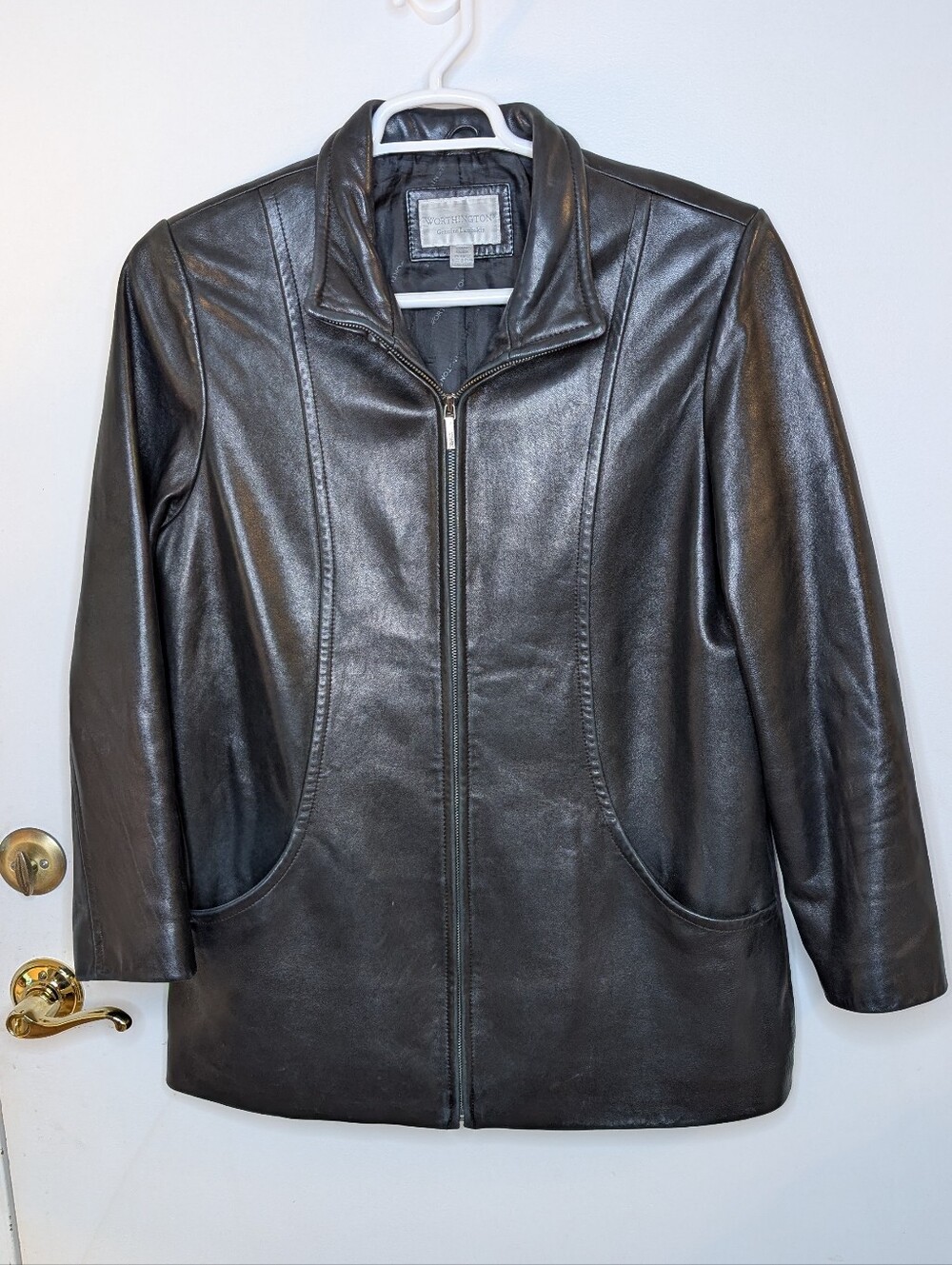 Worthington Women's Black Lambskin Jacket Size Large